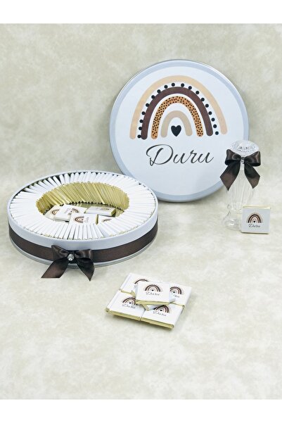 TuNa Chocolate Isme Özel 100 Adet Gökkuşağı Temalı Bebek Çikolatası