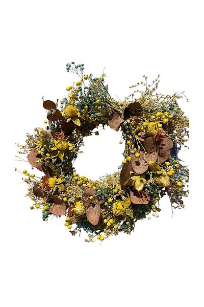 ART PINE Διακοσμητικό Στολίδι Πόρτας Γιρλάντα 25cm Φυσικό Φυσικό Σοκαρισμένο Λουλούδι Σαφράν Χόμπι Πρωτοχρονιάτικο Πάρτυ