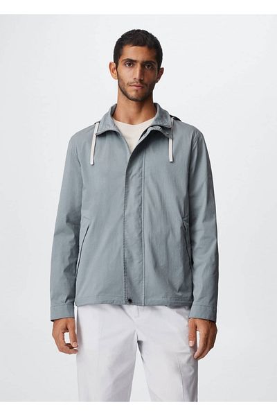 MANGO Man Hooded Wind-Cut Jacket