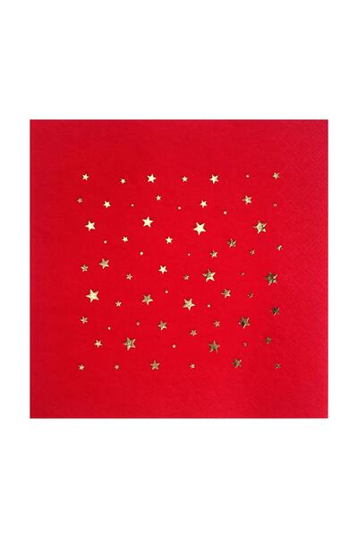 Story طقم منقوشة على شكل نجوم أوراق ذهبية مقاس 33 × 33 سم مكون من 16 منديل ور...