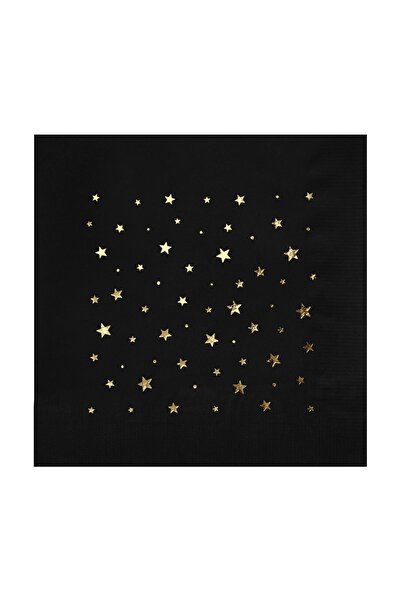 Story مجموعة من 16 منديلًا ورقيًا منقوشًا باللون الأسود مقاس 33 × 33 سم