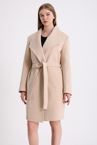 Leather Club Cream Cashmere Coat