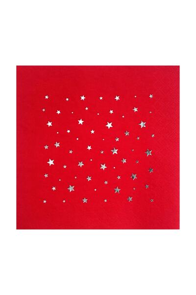 Story منديل ورقي منقوش بنجوم فضية مقاس 33x33 سم مكون من 16 منديل ورقي باللون ...