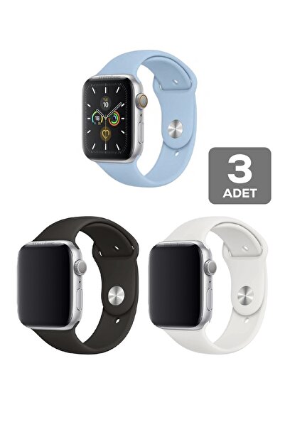 mimtec Apple Watch 4-10 Se 38-41mm - 3 Pieces Set Cord Strap and Bracelet Classic Silicone