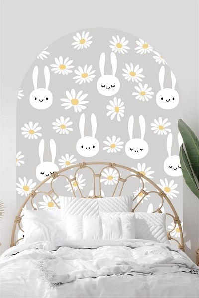 Piksel Grafik Daisy Rabbit Bohemian Block Wall Sticker