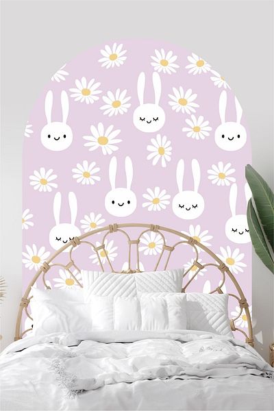 Piksel Grafik Autocolant de perete cu bloc boem Daisy Rabbit