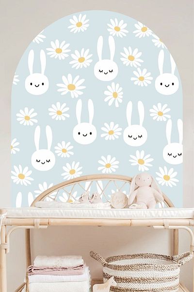 Piksel Grafik Autocolant de perete cu bloc boem Daisy Rabbit