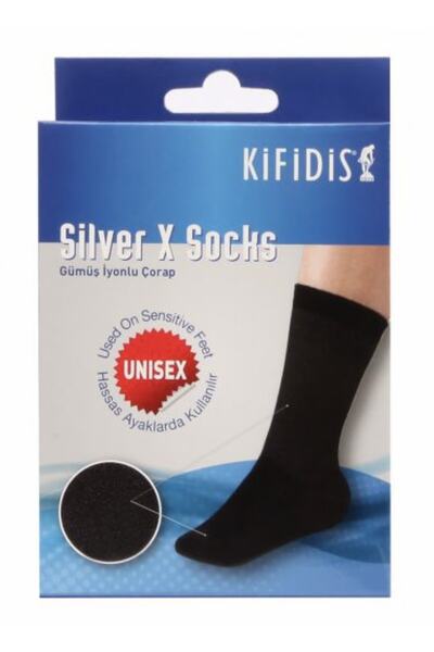Kifidis Diyabet Çorabı Şeker Hastalarına Özel Gümüş Iyonlu Sıkmayan Özel Dokuma Kumaş Siyahrenk Unisex Model