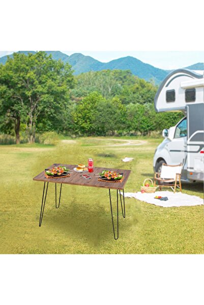 RMD SHOP Katlanır Metal Ayaklı Piknik Sehpası-orta Sehpa