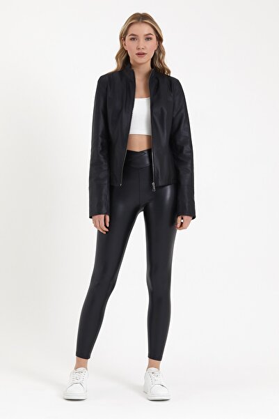 THE LUD Fernmuarli Ince Deri Ceket