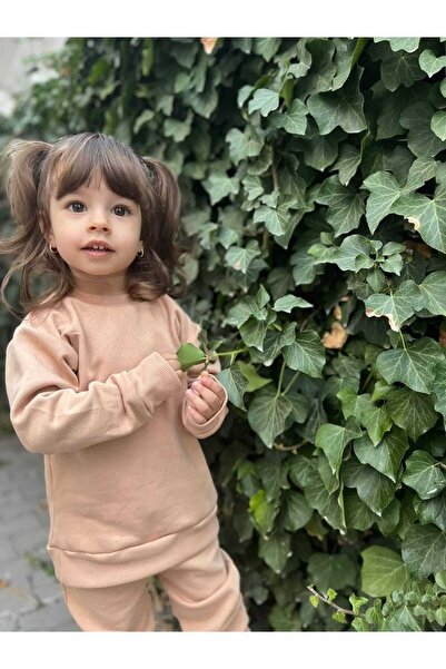 BEBEĞİME ÇORAP Çocuk Alt Üst Eşofman Bisiklet Yaka Kalın Kumaş Ikili Takım - Üç Iplik Şardonlu