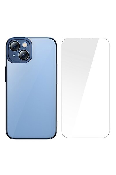 Baseus Glitter Case + Glass Apple iPhone 14 (blue)