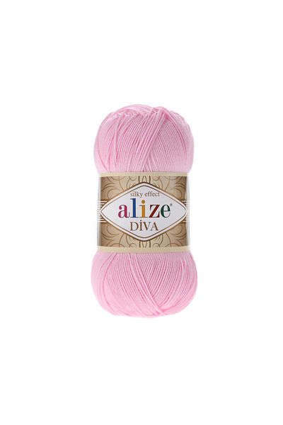 Alize Diva Mercerized String - Χρωματικός κωδικός 291 Χρώμα Ροζ - 100 Γρ. 350 Μ