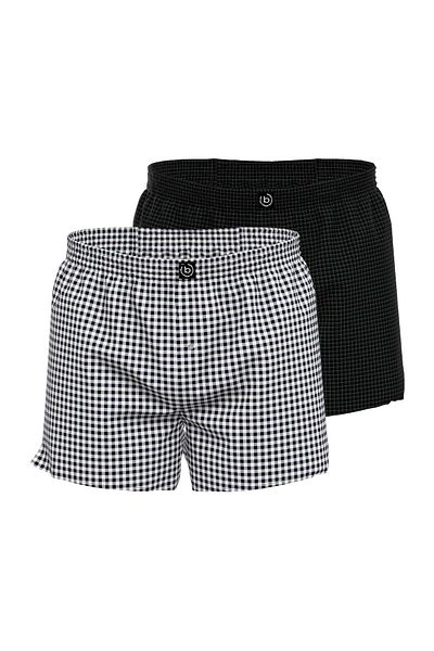 BUGATTI Herren Boxershorts, 2er-Pack – Web-Shorts, Baumwolle, Tile-Muster