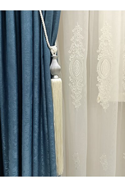 TİEBACK Fon Perde Yan Bağlama Kuka Braçol Krem