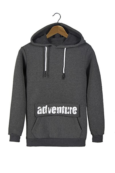 VEAVEN Erkek Füme Kanguru Cepli Uzun Kollu Kapşonlu Sweatshirt Vavn21k-5200429