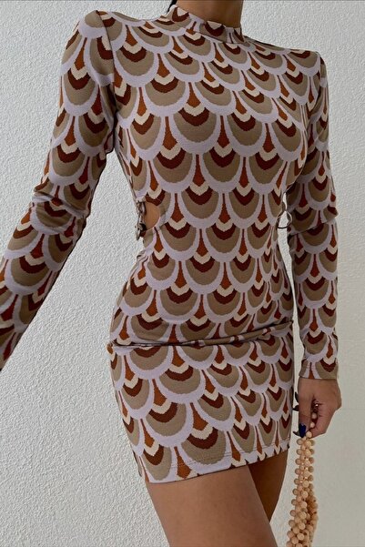 Ayya Women Jakar Desenli Fermuarlı Elbise