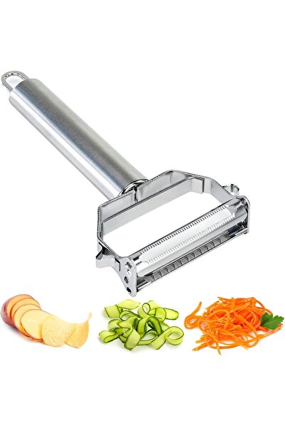 NOYİSKA Çelik Julien Sebze Meyve Doğrayıcı Soyucu Çift Fonksiyonlu Metal Jüly...