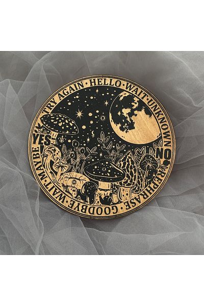 Planet Butik Mushroom And Planet Handmade Pendulum Board (Pendulum Board)