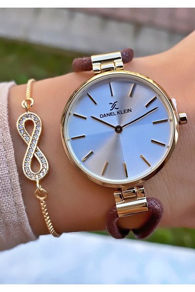 Daniel Klein Brand Double Color Waterproof Women's Wristwatch - With Bracelet Gift