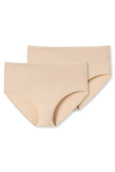 Schiesser Damen Slip 2er-Pack – Midi-Slip, Baumwoll-Stretch, Uni