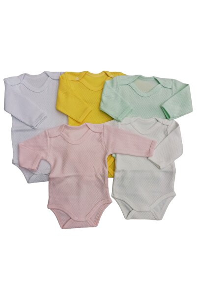 bebedino Long Sleeve Snap-on Badi Crew Neck Body Breathable Fabric Solid Colo...