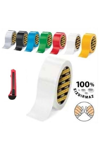 SGS Beyaz Suya Dayanıklı Flex Tape Tamir Bandı Çadır Bant 48 Mm X10 Mt Maket Bıçağı
