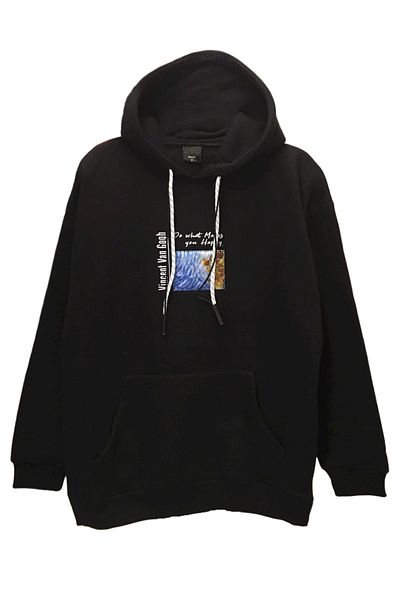 Olympus plus Unisex Oversize Vincent Van Gogh Full Moon Back Printed Sweatshirt