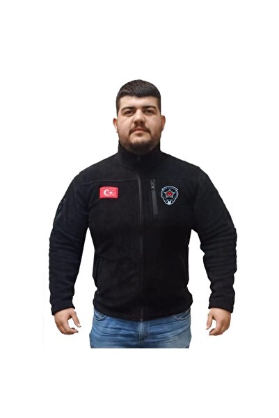 AskerVadisi Taktik 5 Cepli Pls Polar Siyah Renk Bayrak Nakış Işlemeli