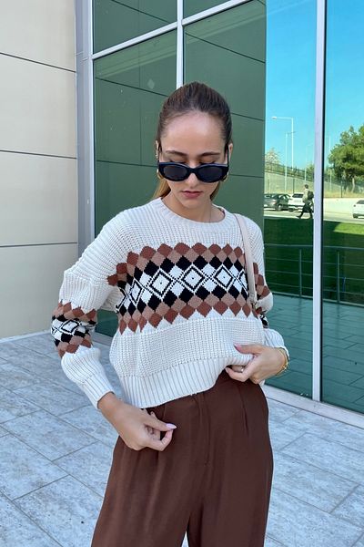 Nazliye Patterned Midi Knitted Sweater