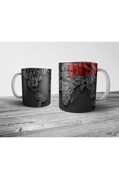 Pixxa Political World Map Design Mug Cup Model 1