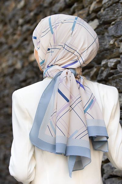 Vissona Γυναικείο πολυτελές μεταξωτό σάλι Medina Purple - Indigo