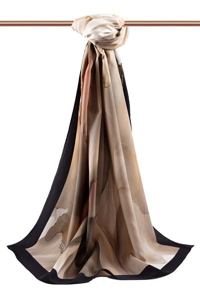 Vissona Γυναικείο σάλι πολυτελείας Medina Silk Beige - Tan