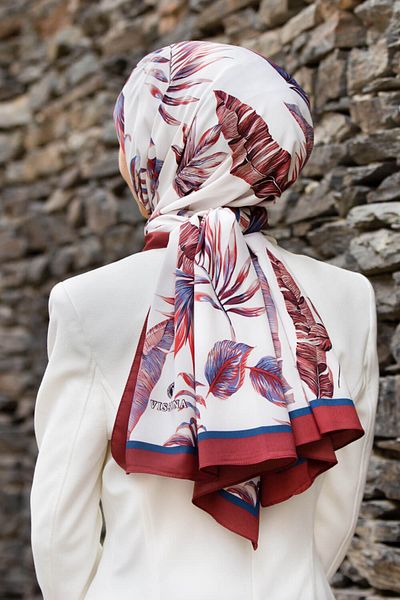 Vissona Women's Luxury Medina Silk Shawl Red - Indigo