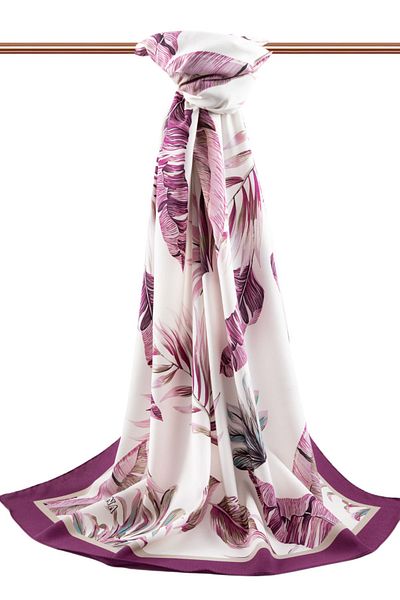 Vissona Γυναικείο Luxury Medina Silk Shawl Beige - Plum