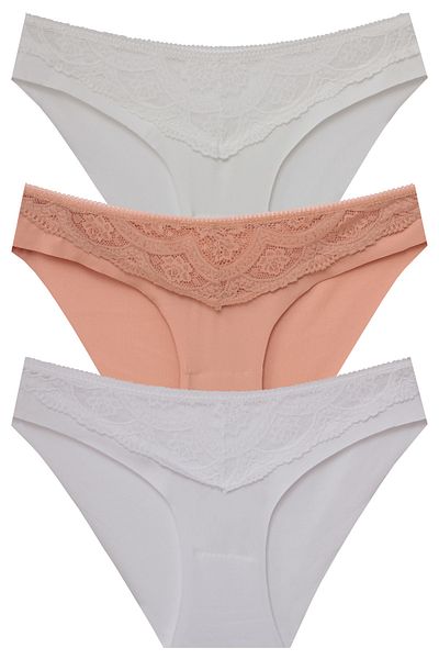 papatya lingerie Σλιπ Micro Laser με λεπτομέρεια δαντέλας 3''
