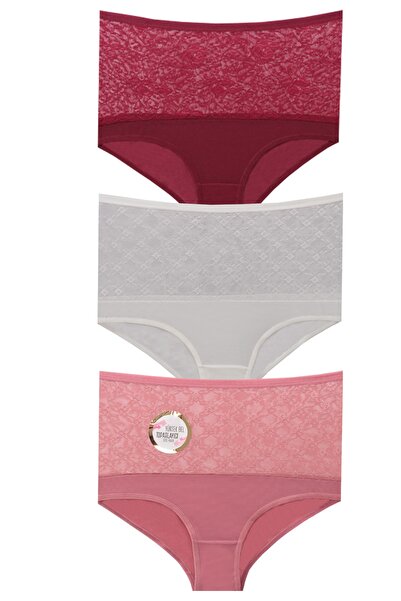 papatya lingerie سراويل داخلية من القماش المخصص ذات الخصر العالي مقاس 3 بوصات