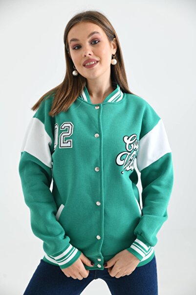 VOLT CLOTHİNG Unisex Printed College Jacket