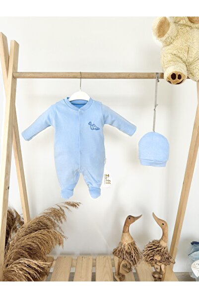 Zuff Baby بذلة مطرزة على شكل ديناصور للأطفال حديثي الولادة