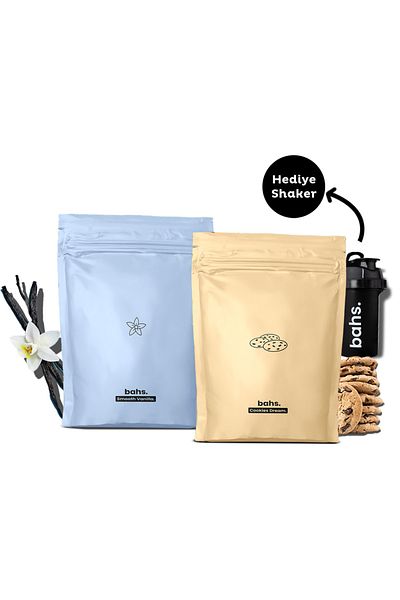 bahs. Protein Food Powder |   1 Cookies Dream 1 Smooth Vanilla |   1 Shaker Gift