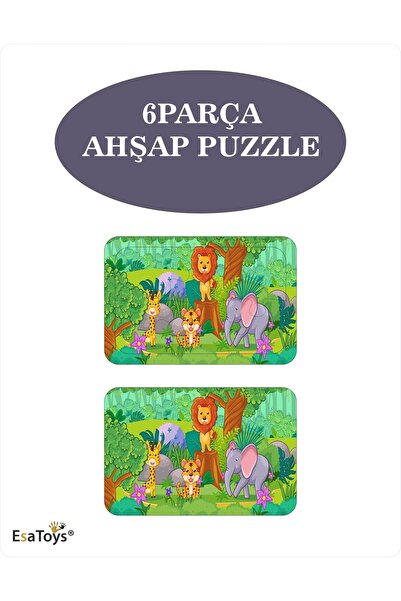 esatoys Ahşap Çocuk Puzzle 6 Parça