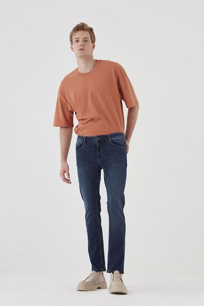Pantamo Jeans Мъжки дънки Pantamo в тъмносин цвят, с изтъркан син цвят, прави кройки