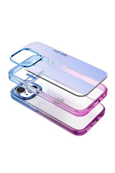 Buff Iphone 14 Air Bumper Rainbow Kılıf Pink Blue