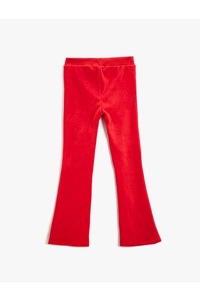 Koton Fleece Flare Sweatpants with Butterfly Embroidery Detail