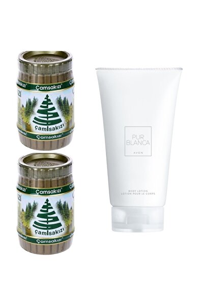 Çam Sakızı Çamsakızı 240 gr Süper Ağda 2 Adet + Pur Blanca Kadın Deodorant