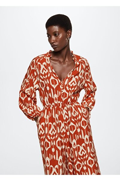 MANGO Woman Desenli Akışkan Tulum