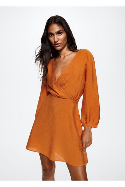 MANGO Woman Rochie din satin cu curea