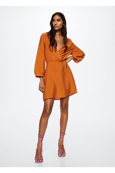 MANGO Woman Rochie din satin cu curea