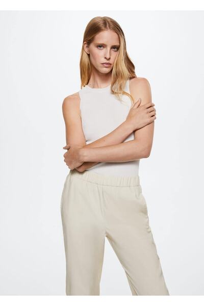 MANGO Woman Beli Elastik Pantolon