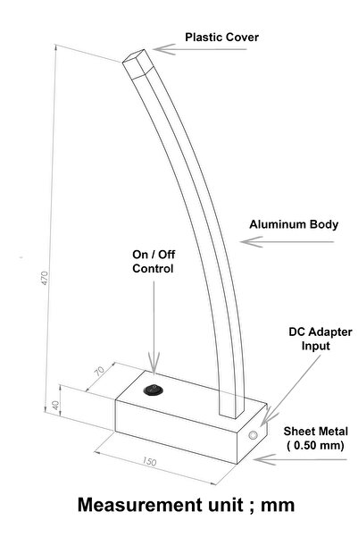 linearity aydınlatma Masa Lambası - Abajur - Linear Abajur - Başucu Aydınlatması - Gece Lambası 12w - 4000k